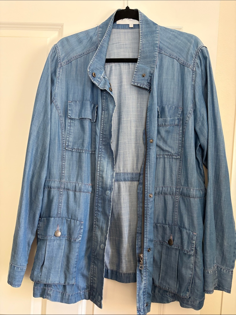 Foxcroft Light Blue Denim Shirt Jacket